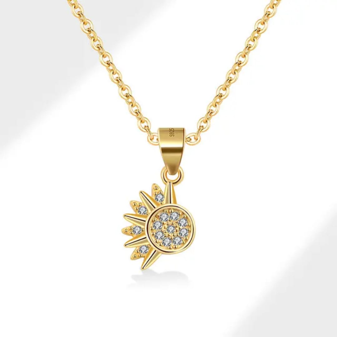 Sun & Moon Magnetic Necklace (2 PCS) Sterling Silver 925 - Gold Plated