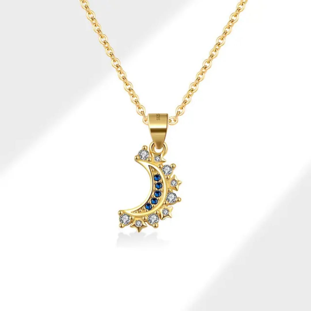 Sun & Moon Magnetic Necklace (2 PCS) Sterling Silver 925 - Gold Plated