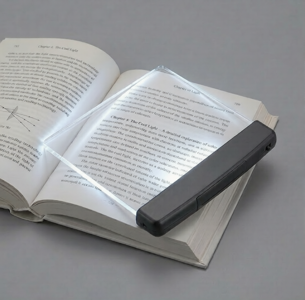 Flat LED Book Reading Light Illuminator Panel - Wireless