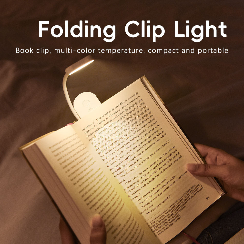 Foldable USB Rechargeable Book Light - Pocket Design