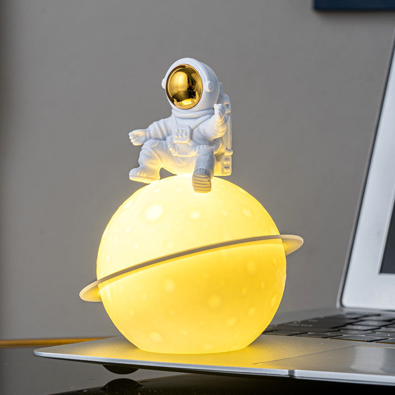 Astronaut Saturn Atmosphere Night Light