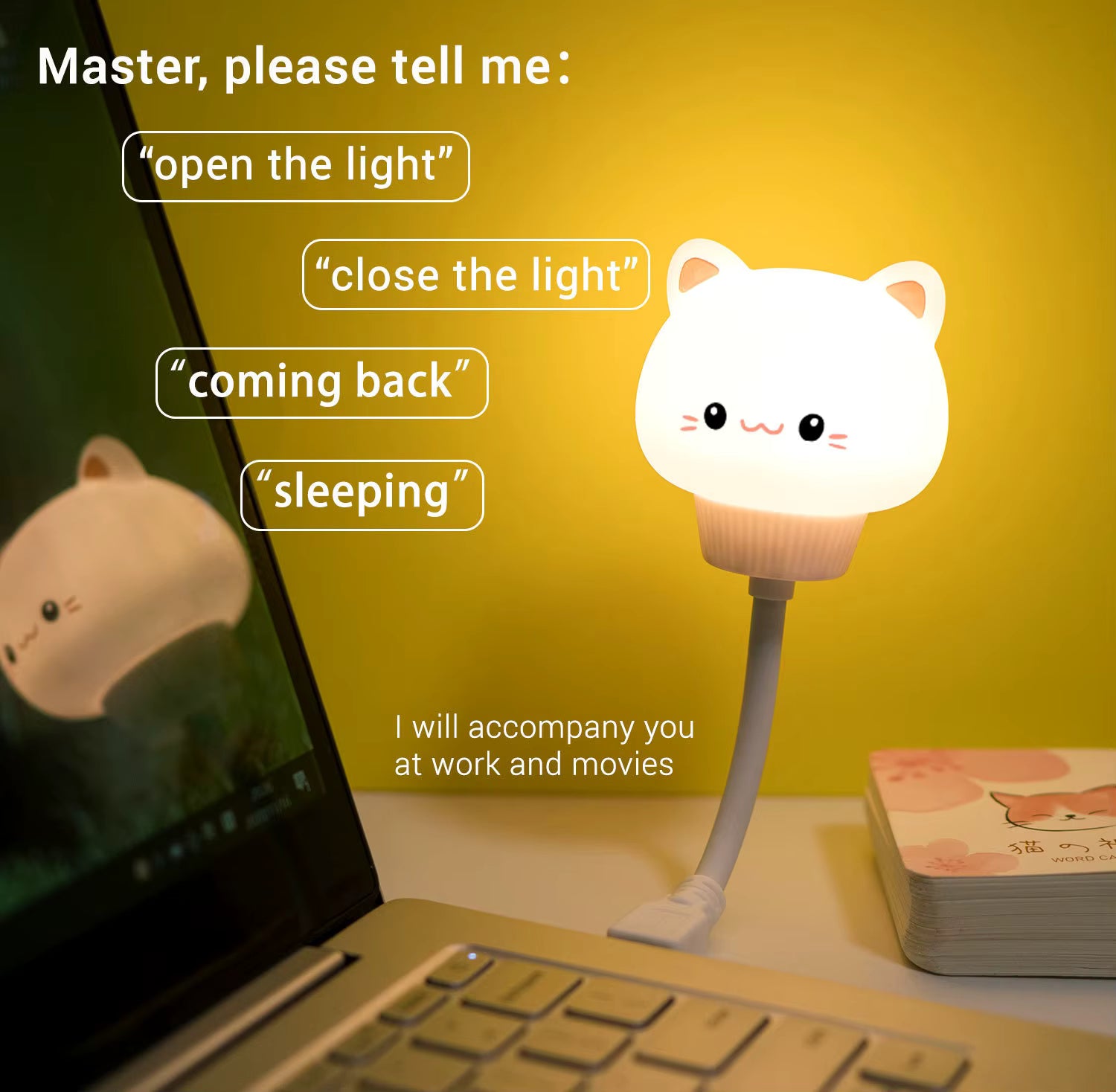 Smart Voice-Controlled Night Light Cartoon English