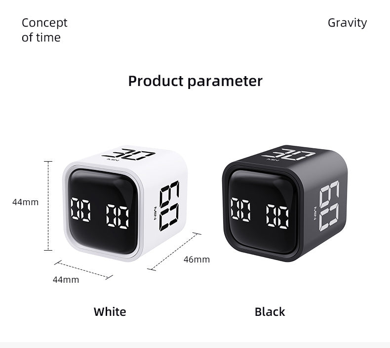 Gravity Flip Digital Pomodoro Timer with Seconds Display