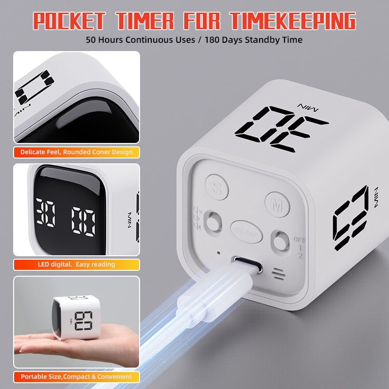 Gravity Flip Digital Pomodoro Timer with Seconds Display