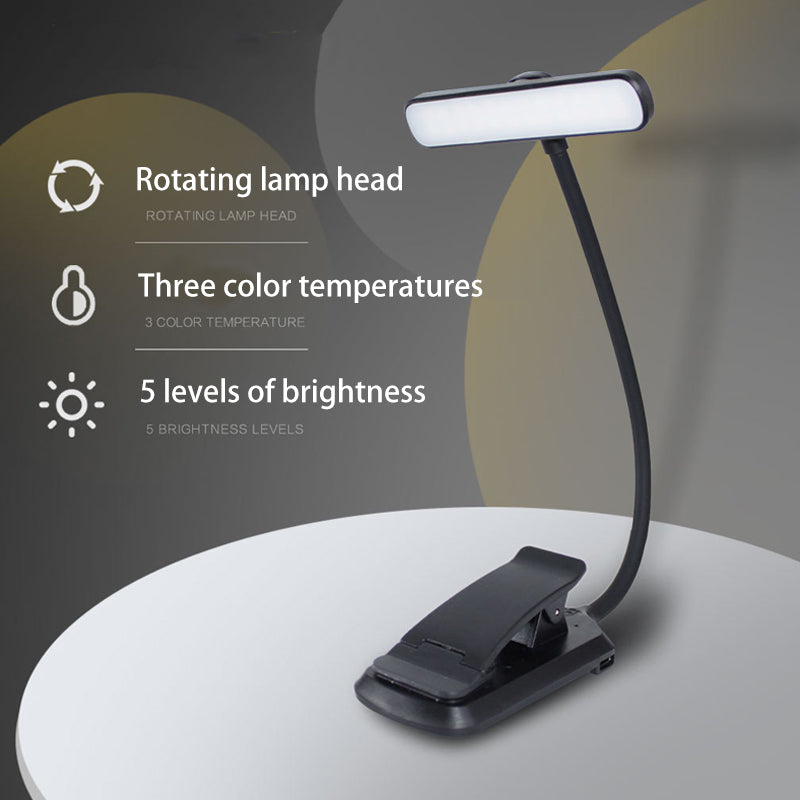 Flexible Stepless Dimming Clip Book Lamp
