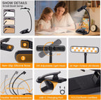 Flexible Stepless Dimming Clip Book Lamp