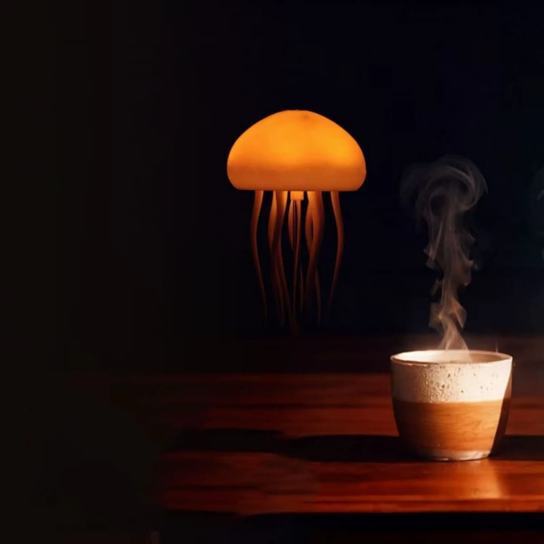 Automatic Dancing Jellyfish Lava Lamp – LED Night Light with Voice Control