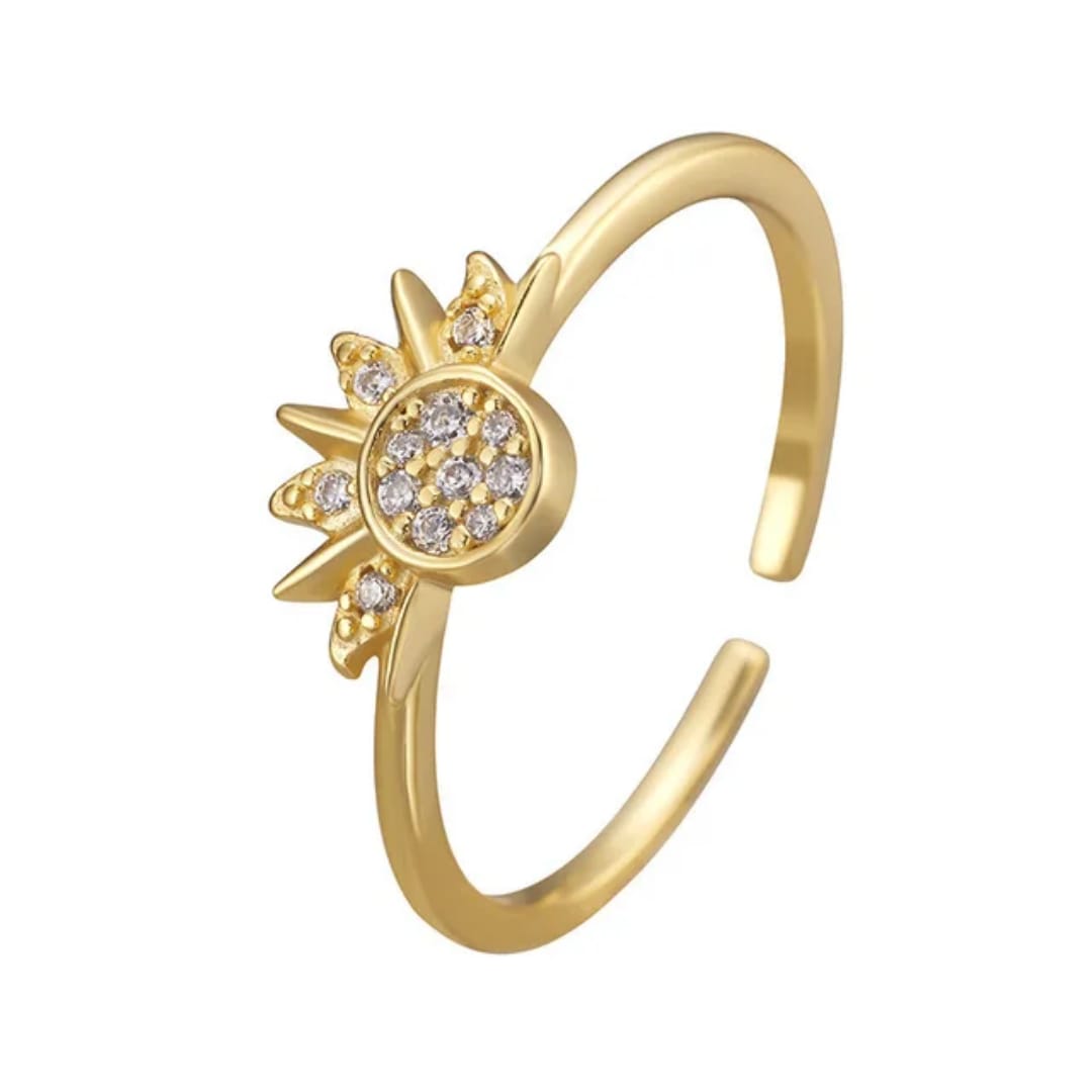 Celestial Sun and Moon Ring Set (2 PCS) S925 Sterling Silver
