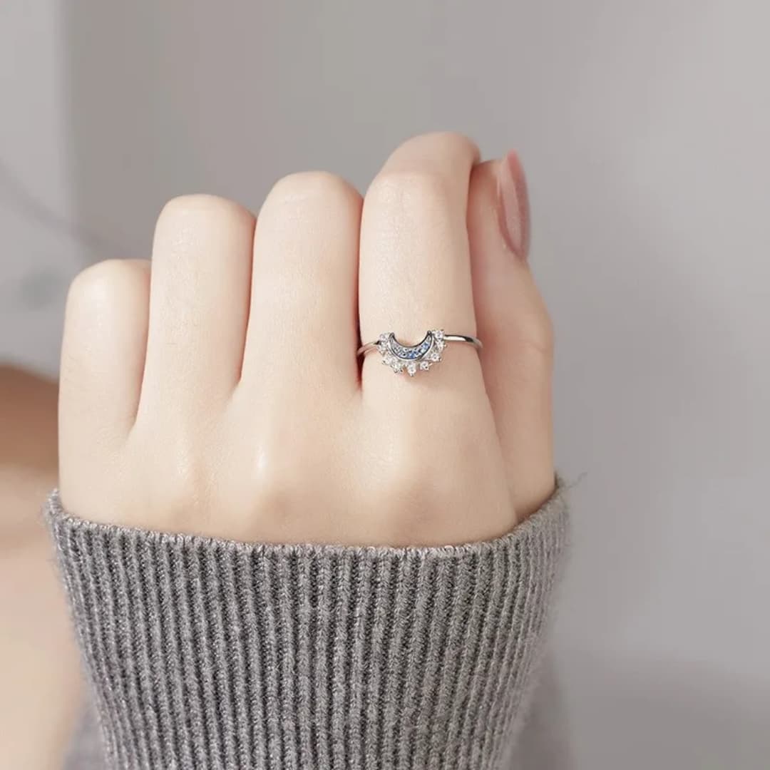 Celestial Sun and Moon Ring Set (2 PCS) S925 Sterling Silver