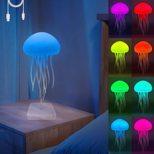 Automatic Dancing Jellyfish Lava Lamp – LED Night Light with Voice Control