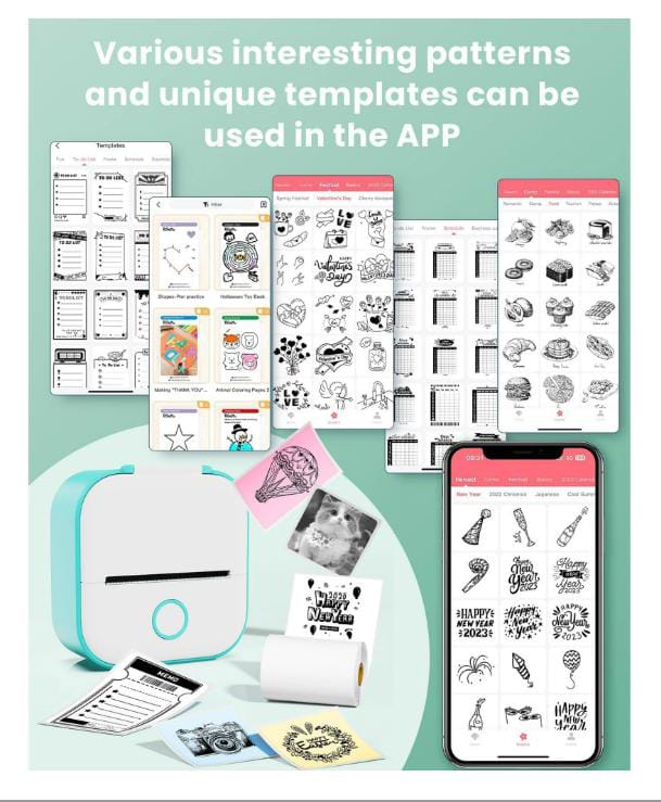 Phomemo T02 Mini Printer - White and green